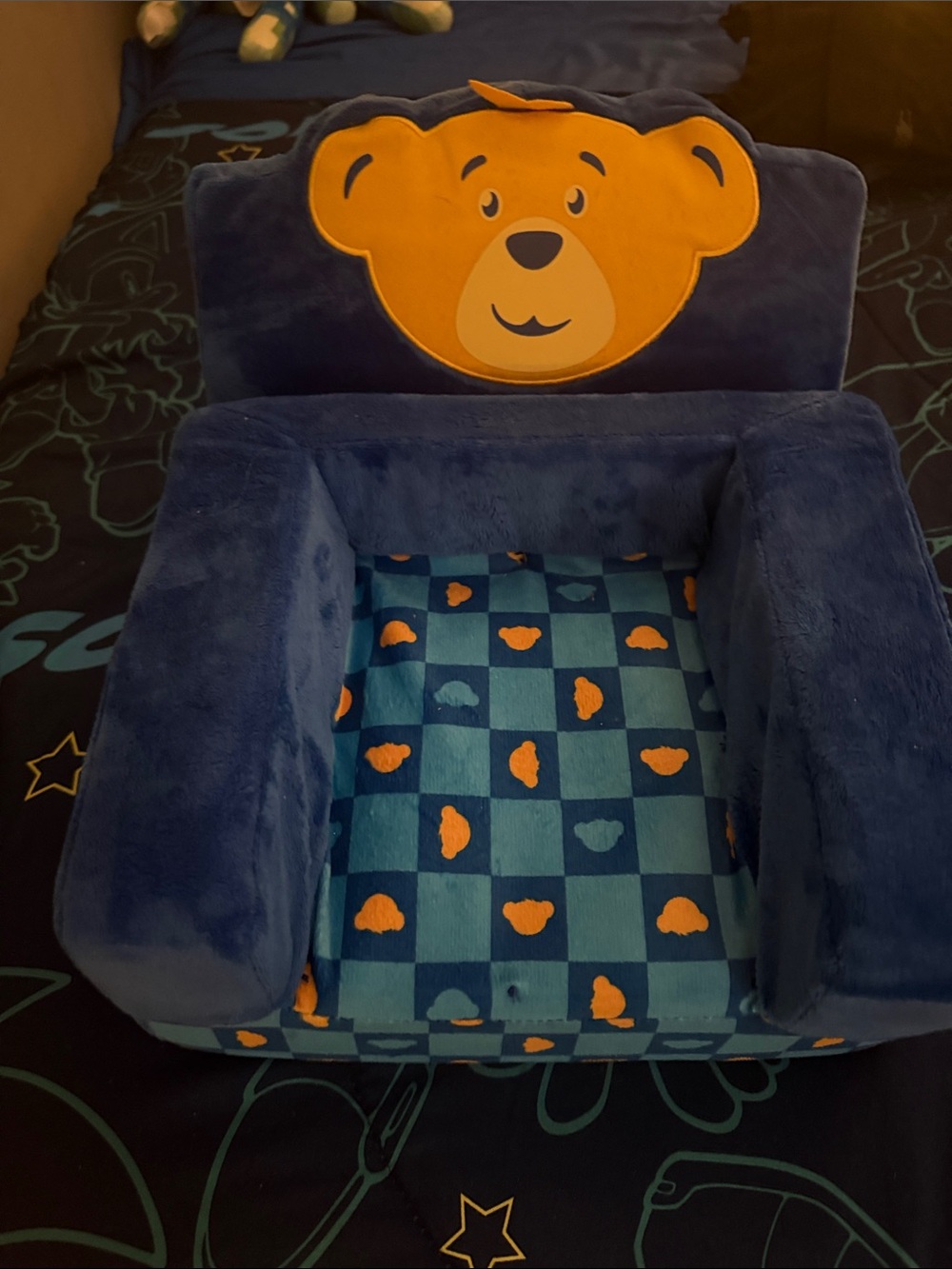 Build-A-Bear Blue and Orange Plush Kids Chair
